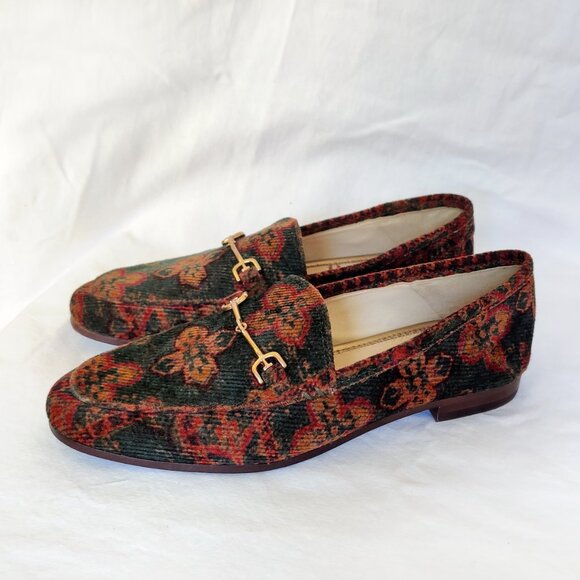 Sam Edelman Loraine Bit Loafer in Floral Tapestry Blue Red Gold 5.5 36.5 EUC - Picture 6 of 8